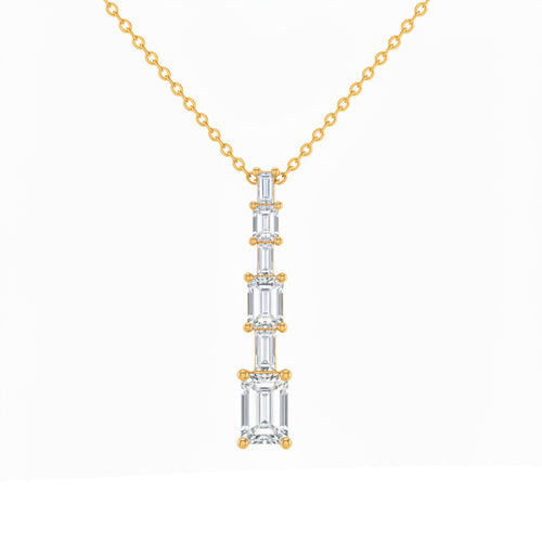 .98ct 14K Yellow Gold Diamond Necklace 18