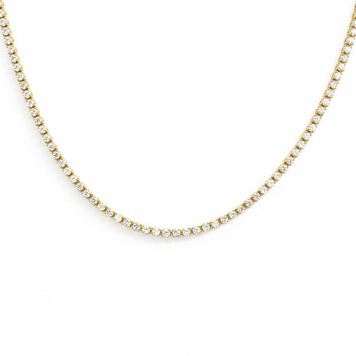 4.98ct 14K Yellow Gold Diamond Necklace 17