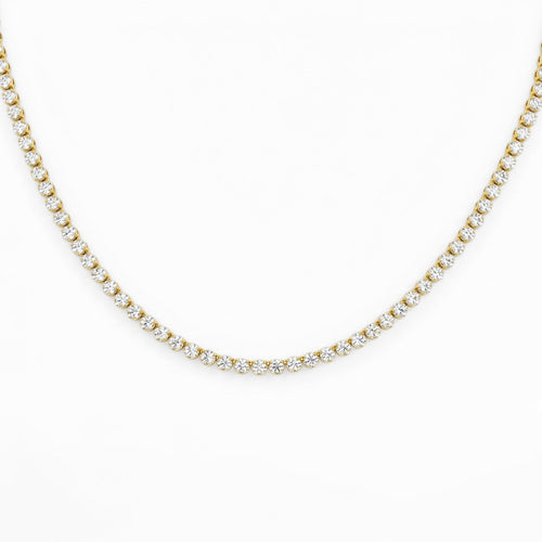 4.99ct 14K Yellow Gold Diamond Necklace 16