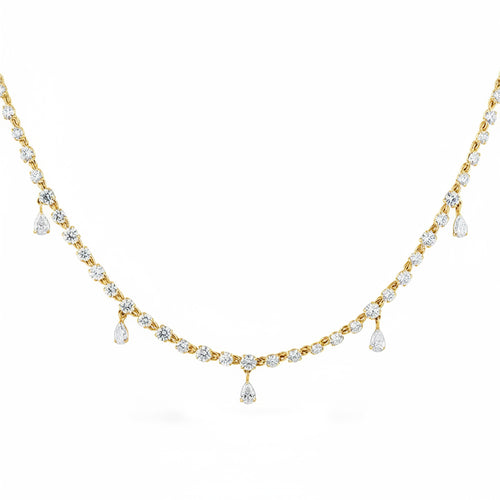 8.20ct 14K Yellow Gold Diamond Necklace 18