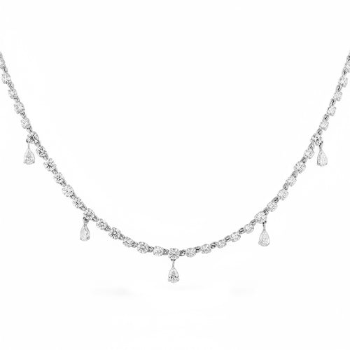 8.25ct 14K White Gold Diamond Necklace 18