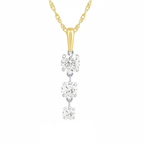 1.00ct 14K Two Tone Diamond Necklace 18
