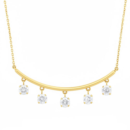 .98ct 14K Yellow Gold Diamond Necklace 17.5