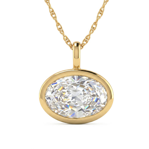 3.03ct 14K Yellow Gold Diamond Necklace 18