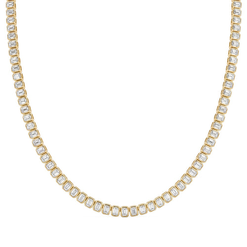 11.80ct 14K Yellow Gold Diamond Necklace 16