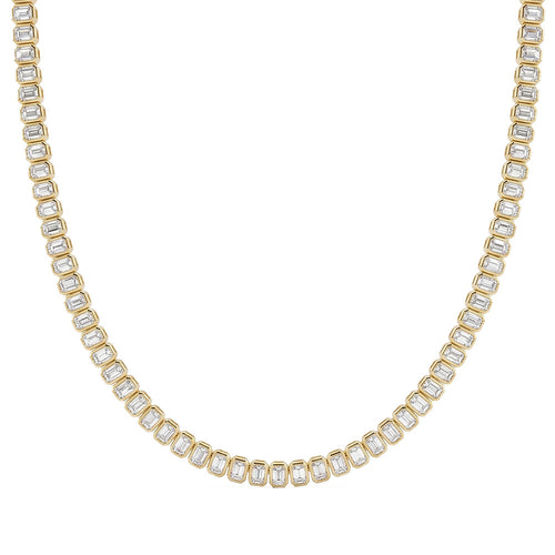 18.80ct 14K Yellow Gold Diamond Necklace 16
