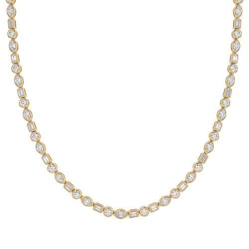 8.70ct 14K Yellow Gold Diamond Necklace 16