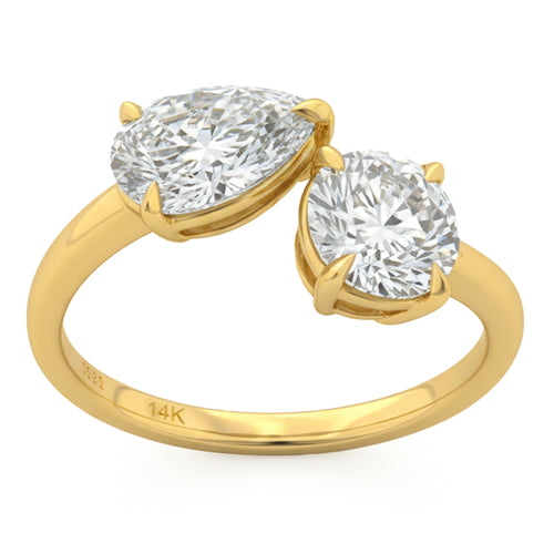 2.07ct 14K Yellow Gold Diamond Ring Size 6.5 alternate
