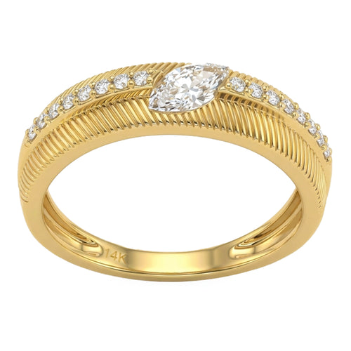 .36ct 14K Yellow Gold Diamond Ring Size 6.5 alternate