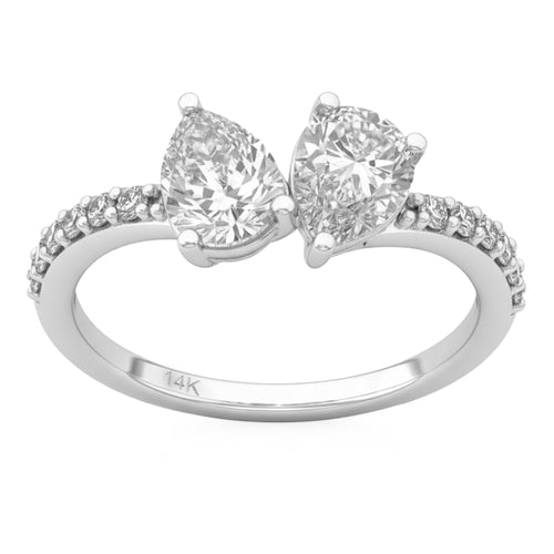 1.54ct 14K White Gold Diamond Ring Size 6.5