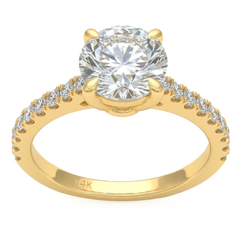 2.54ct 14K Yellow Gold Diamond Ring Size 6.5 alternate
