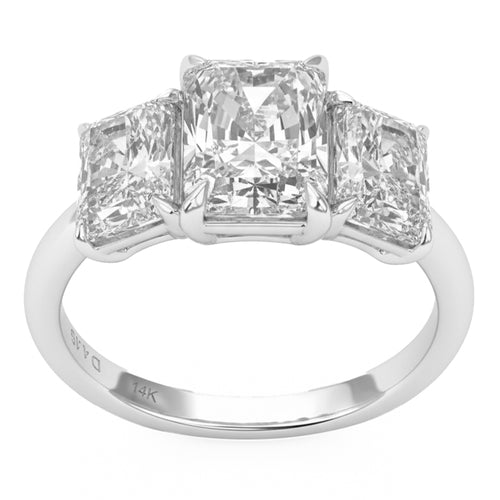 4.07ct 14K White Gold Diamond Ring Size 6.5 alternate