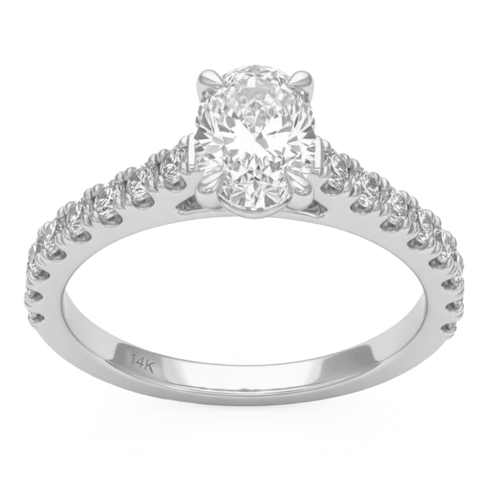 1.52ct 14K White Gold Diamond Ring Size 6.5