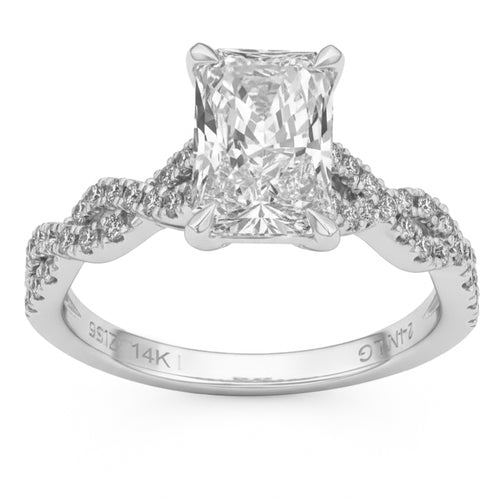 2.35ct 14K White Gold Diamond Ring Size 6.5