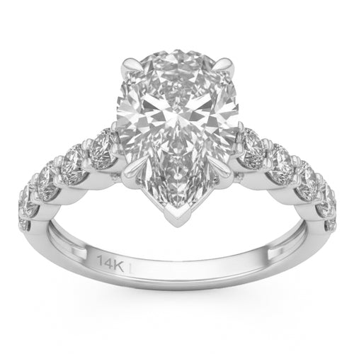 4.05ct 14K White Gold Diamond Ring Size 6.5