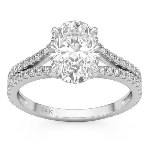 2.55ct 14K White Gold Diamond Ring Size 6.5