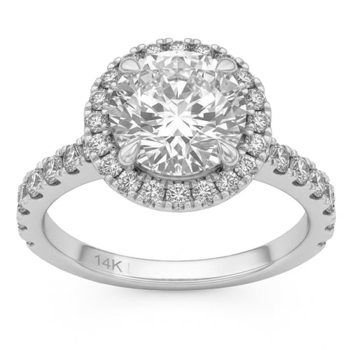 3.85ct 14K White Gold Diamond Ring Size 6.5