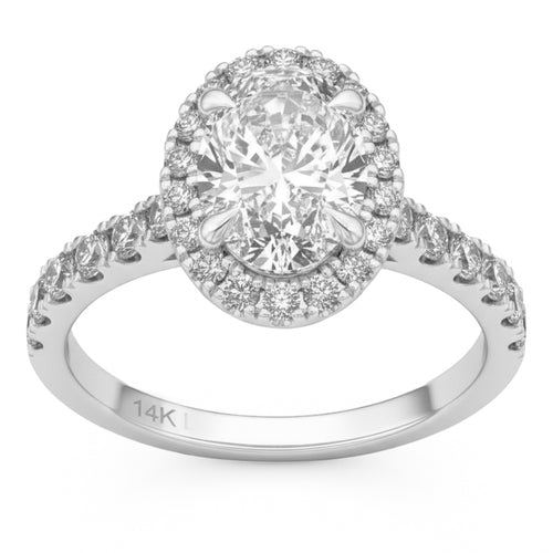 2.8ct 14K White Gold Diamond Ring Size 6.5