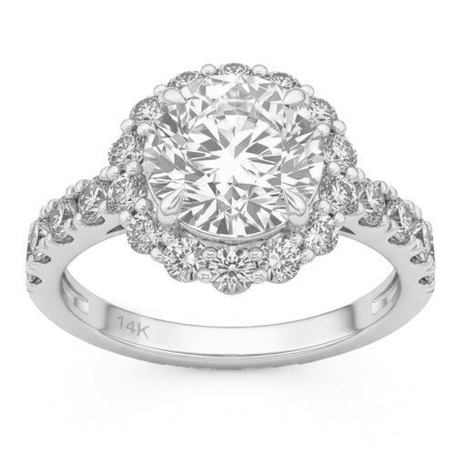 4.33ct 14K White Gold Diamond Ring Size 6.5