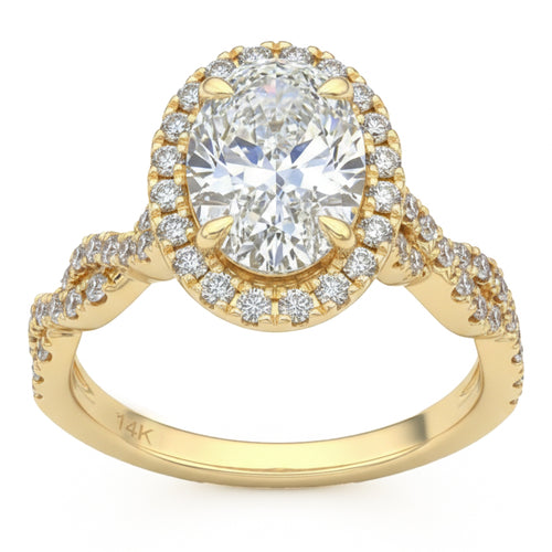 2.6ct 14K White Gold Diamond Ring Size 6.5