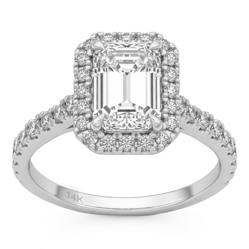 2.6ct 14K White Gold Diamond Ring Size 6.5
