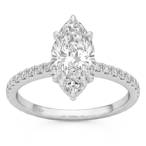 2.42ct 14K White Gold Diamond Ring Size 6.5