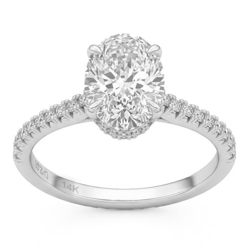 2.42ct 14K White Gold Diamond Ring Size 6.5