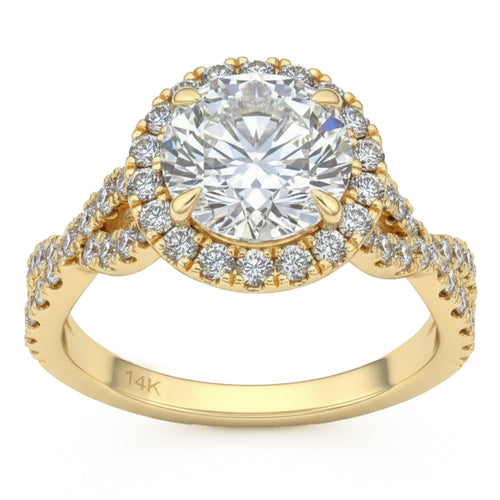 2.8ct 14K Yellow Gold Diamond Ring Size 6.5