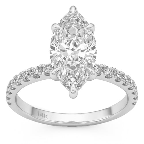 3.64ct 14K White Gold Diamond Ring Size 6.5