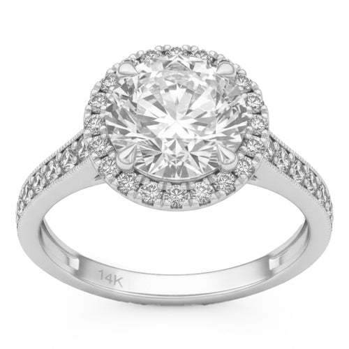 3.61ct 14K White Gold Diamond Ring Size 6.5
