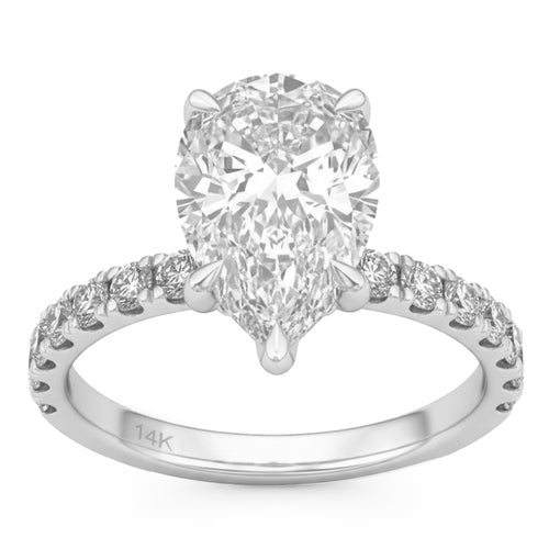 3.64ct 14K White Gold Diamond Ring Size 6.5