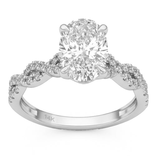 2.35ct 14K White Gold Diamond Ring Size 6.5