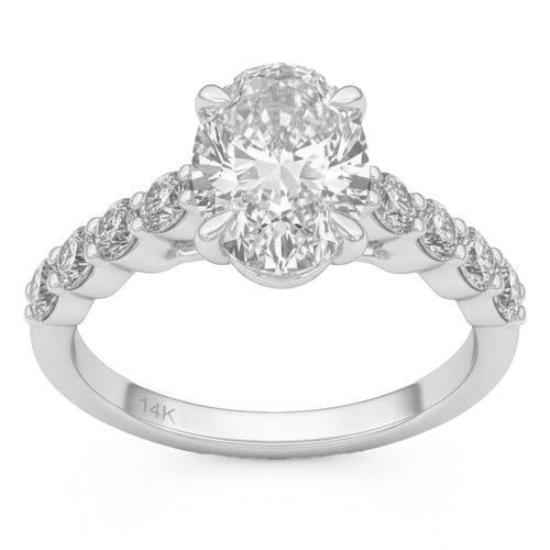 2.79ct 14K White Gold Diamond Ring Size 6.5