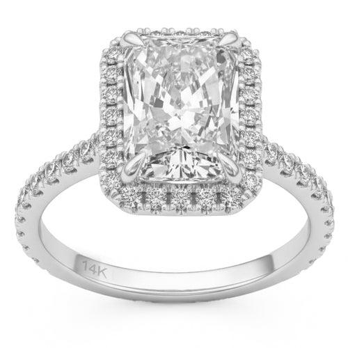 3.65ct 14K White Gold Diamond Ring Size 6.5
