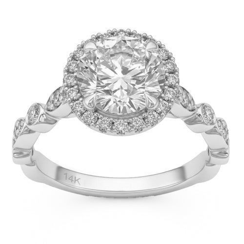2.49ct 14K White Gold Diamond Ring Size 6.5