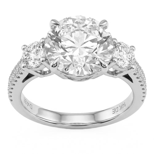 4.89ct 14K White Gold Diamond Ring Size 6.5