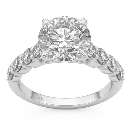 4.05ct 14K White Gold Diamond Ring Size 6.5