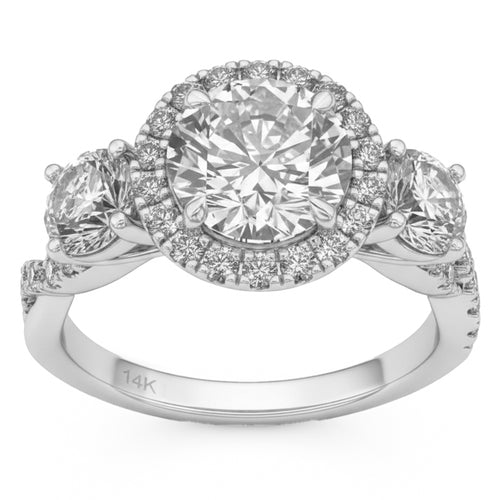 3.54ct 14K White Gold Diamond Ring Size 6.5
