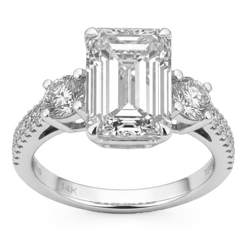 4.89ct 14K White Gold Diamond Ring Size 6.5