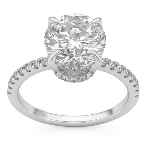 3.38ct 14K White Gold Diamond Ring Size 6.5