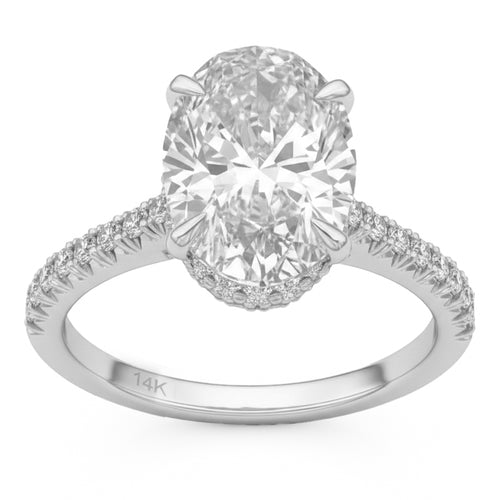 4.59ct 14K White Gold Diamond Ring Size 6.5
