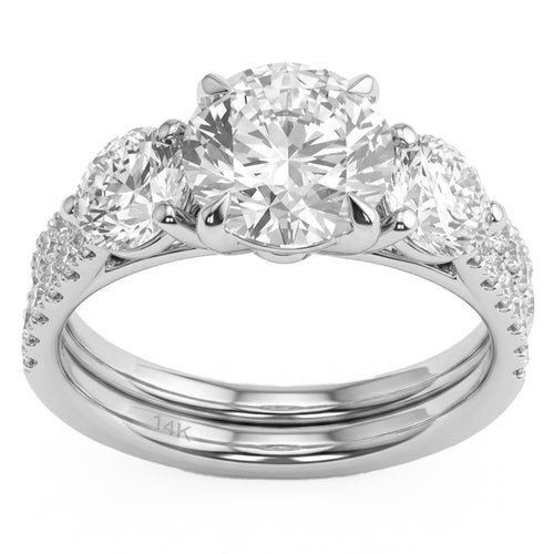 3.65ct 14K White Gold Diamond Ring Size 6.5