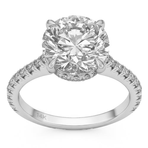 4.6ct 14K White Gold Diamond Ring Size 6.5