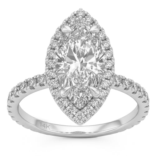 2.74ct 14K White Gold Diamond Ring Size 6.5