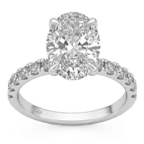 3.64ct 14K White Gold Diamond Ring Size 6.5