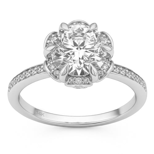 2.34ct 14K White Gold Diamond Ring Size 6.5
