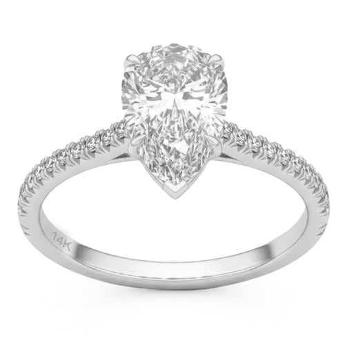2.4ct 14K White Gold Diamond Ring Size 6.5