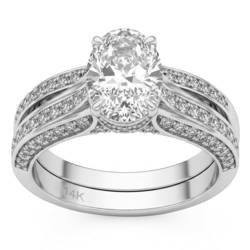 2.51ct 14K White Gold Diamond Ring Size 6.5