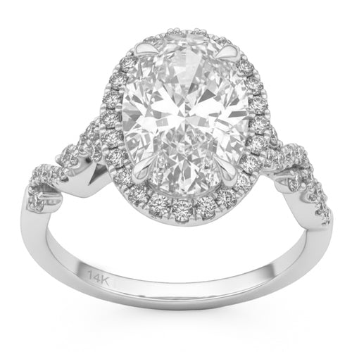 3.45ct 14K White Gold Diamond Ring Size 6.5