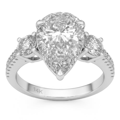 4.89ct 14K White Gold Diamond Ring Size 6.5